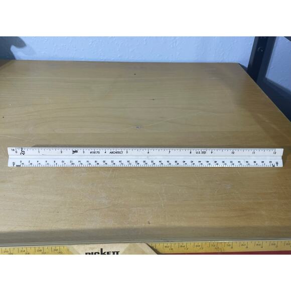 Vintage Triangular Architect Rulers 12" Lot of 3 Engineering Drafting Dietzgen - Picture 4 of 7